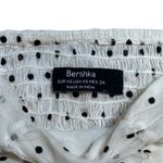 Bershka Cream Polka Dot Ruched Long Sleeve Blouse Women’s US XS Photo 4