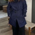 L.L.Bean | Women’s Medium | Navy | Old Port Trench Coat Belted Jacket Photo 2