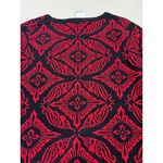 Joan Vass New York Sweater Tunic Size M Black Red Jacquard Asymmetrical Hem Photo 5