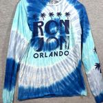 Ron Jon Orlando Tie Dye Long Sleeve T-Shirt S 100% Cotton Blue & White Surf Photo 0