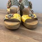 L'Artiste By Spring Step Radd Floral Cork Wedge Sandals Women's Yellow Size 9 Photo 2