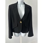 Ellen Tracy  Sz 12 Black Wool Blazer with Bell Sleeves (b49) Chic City Mod Photo 2