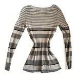 Pink Rose Vintage Y2K 90s Fitted Gray Black Scoop Neck Sweater Preppy Tween Academia L Photo 6