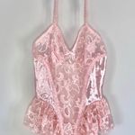 Vintage Victorian Princess Satin and Lace Teddy Pink Size M Photo 1