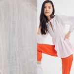 Urban Outfitters NWT UO Eva White Eyelet Long Balloon Sleeve Ruffled Plunge Neckline Blouse XS Photo 2