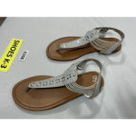SO Womans  Slipon Thong Sandals XL Silver Sparkly Slingback NWOT Photo 2