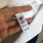 Athleta white quilted pattern cowl neck sweater kangaroo pocket women's L Photo 5