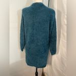 Chelsa and Theodore teal fluffy cardigan sweater size small‎ Green Photo 6