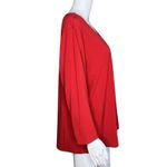 Susan Graver Shirt Womens 1X Red Tunic Top Liquid Knit Casual Work Versatile Photo 1