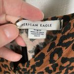 American Eagle Brown Leopard Print Wide Leg Cropped Jumpsuit Sz.M NWT Photo 6