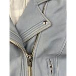 IRO  - Ashville Leather Bomber Moto Jacket in Baby Blue Photo 7