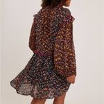 Anthropologie Helene Floral Ruffle Trim Boho Tunic Dress Size Small Oversized Photo 2