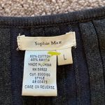 Sophie Max  Black Ribbed Knit Long Sleeve Top SIZE L Photo 1