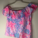 Lilly Pulitzer  Pink and Blue Floral  Women’s Ruffle top Size XXS Photo 4