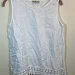 ✨ Terzo Millennio Women’s White Linen Tank Top Fringe Small Italy Photo 0
