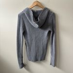 Jones New York Gray Hooded Cable Knit Sweater Photo 3
