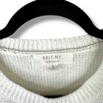 BRIT.NY NWOT Cream White Love Tennis Pickleball Embroidered Cotton Knit Sweater Photo 1