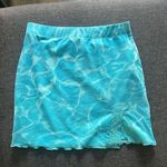 Forever 21  Light Blue Water Printed Mini Skirt with Lace Detail Size XS Photo 1