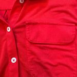 Lands' End Button Up Shirt Cherry Red Pockets Rayon Stretch Photo 1