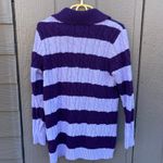 Lands' End  drifter women’s size medium dark purple and lilac cable knit cardigan Photo 1