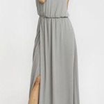 Show Me Your Mumu Kendall Sz Large Steel Blue SL24 Bridesmaid Lined Maxi Dress Photo 0