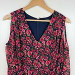 Ralph Lauren Lauren  Womens Red Pink Floral‎ Cold Shoulder Dress Sz 4 | Romantic Photo 4