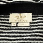 Kate Spade  Women’s Sz M Black White Stripe  Rosette Floral Button Front Cardigan Photo 9