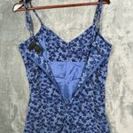 EXPRESS VTG  Blue Floral Print Spaghetti Strap Romper Women's Size 9/10 Photo 4