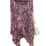 Maje Floral Asymmetric Midi Dress Photo 1
