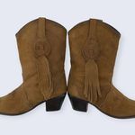 Oak Tree Farms  Brown Nubuck Leather Tassel Western 2" Block Heel Boot 6.5 Photo 3