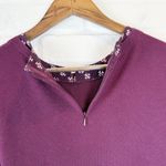 NYDJ Los Angeles Plum Purple Mixed Media Sweater Top - Petite Small Photo 4