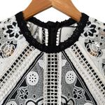 Alexis  Emiliana Fit & Flare Mini Dress in Black and White Diamond Lace, XS‎ Photo 4