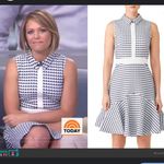 Shoshanna Salome Shirtdress  geometric  blue formal event designer fall $459 8 Photo 3