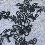 Free People  Robin Sheer Sweater Crop Tee Lavender black embroidery XS oversized Photo 4