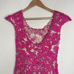Anthropologie Yoana Baraschi Jardim Dress Pink Floral Lace Party Cocktail Size 6 Photo 4