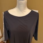 Bryn Walker  Medium USA Gray Nylon Blend‎ 3/4 Sleeve Shift Dress/Tunic Lagenlook Photo 3