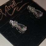 Mariell Silver Tone CZ Rhinestone Dainty Formal Earrings Photo 3