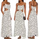 ASTR The Label Sanger Dress Sz Large White & Black Printed Maxi Cut-outs Resort Photo 1
