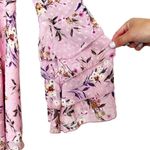 Forever Unique Pink Floral Long Sleeve Tiered Ruffle Dress Sz 16 Photo 4
