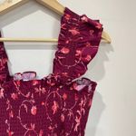 Hill House  Nap Dress Pink Floral Smocked Ruffle Midi Cottagecore Size S Photo 7