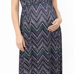 Loveappella  Purple and Black Chevron Maxi Dress Photo 0