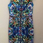 Milly  Multicolor Stained Glass Print Slim Sleeveless Sheath Dress 4 Photo 0