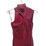 Solace London Red Burgundy Sequin One Shoulder Mock Neck Yara Gown size US 4 Photo 4
