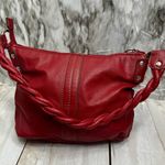 Relic  Cherry Red Y2K Faux Leather Hobo Quilted Pocket Silver Accent Shoulder Bag Photo 5