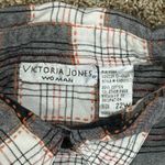VTG Victoria Jones WOMAN Plaid Pumpkin Button Down Shirt, Black White Gray 22W Photo 3