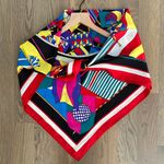 Harvé Benard Vintage Harvé Bernard Multicolor Nautical Flag Motif 100% Silk Scarf 34" Square Photo 2