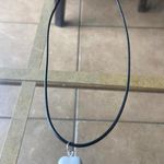 Handmade Y2K Gothic Punk PU leather Necklace , White Tooth pendant necklace Photo 2