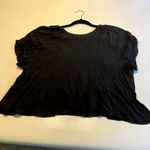 BP  Women's Smocked V Neck Peplum Top Short Sleeve‎ Black 2X Photo 7
