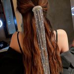 FYUAN Shine Full Rhinestone Hairpins for Women Bijoux Long Tassel Crystal Hair Silver Photo 2