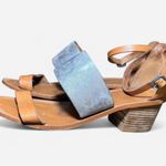 Madewell  Warren Metallic Silver Leather Block Heel Sandal Photo 1